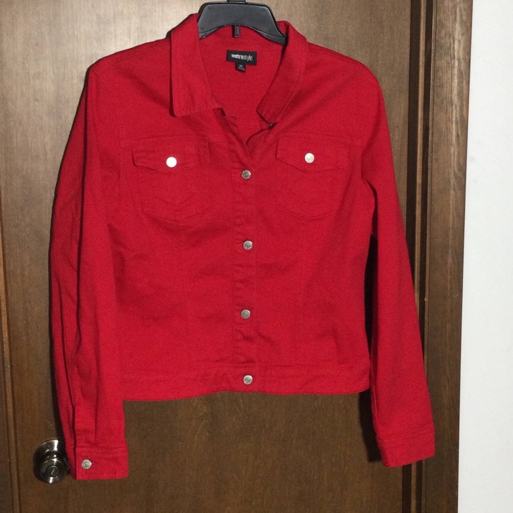 metrostyle Red Jean Jacket